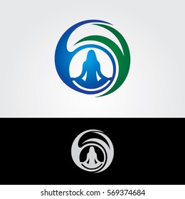 natural human body spinal vector logo design