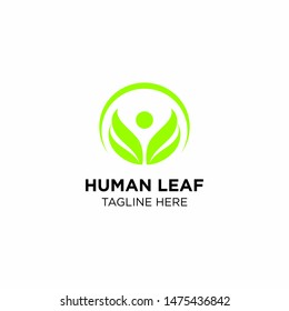 natural human leaf logo templates