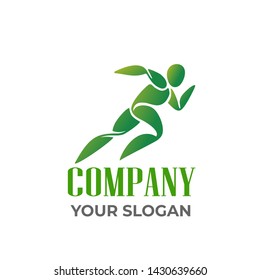 Natural Human Running Logo Concept