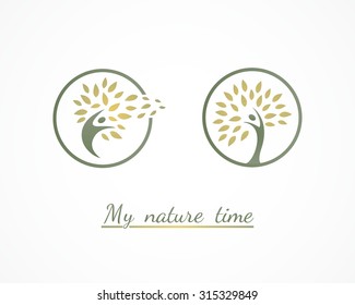 Natural Human,holistic Tree Logo Design