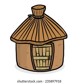 natural hut / cartoon vector and illustration, hand drawn style, isolated on white background.