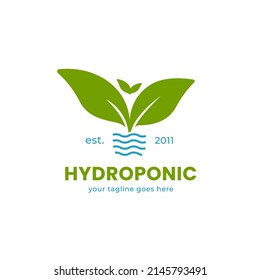 Natural hydroponic farm logo icon
