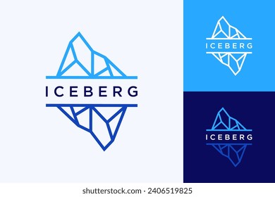 natural or iceberg design logo with line art