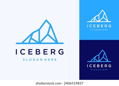 natural or iceberg design logo with line art