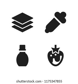 natural icon. 4 natural vector icons set. pipette, beauty and layers icons for web and design about natural theme