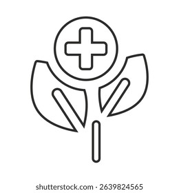 natural icon, medicine symbol, flat vector illustration on white background
