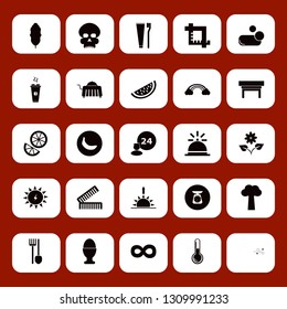natural icon set with crop, room service and flower vector illustration