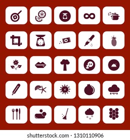 natural icon set with tree, lips and orange vector illustration