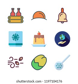 natural icon set. vector set about wind, milk, ecology and skimmer icons set.
