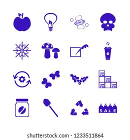 natural icon. natural vector icons set bookcase, hot coffee, sale tags and skull