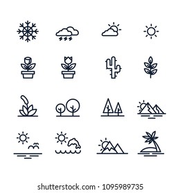 Natural icons set in line style