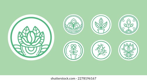 Iconos naturales, adecuados para pegatinas, logotipo, iconos y otros.