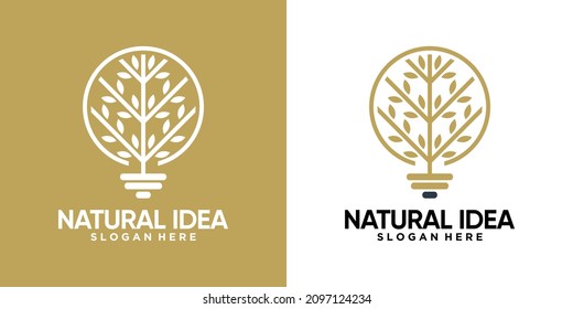 natural idea logo design with creative concept