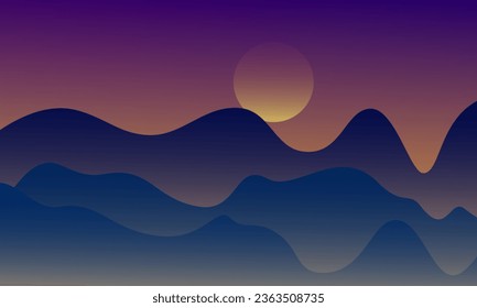 natural illustration of mountains at sunrise. eps 10 vector format.