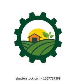 natural industry farm logo design concept