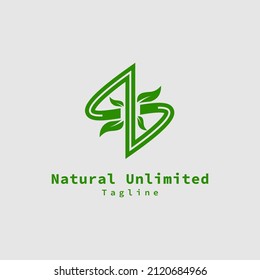 Natural and infinite NB lettering logo vector design.