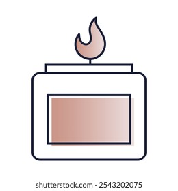 Natural Ingredients Icon – Candle with Fire Symbol, Representing Pure, Eco-Friendly, and Natural Ingredients