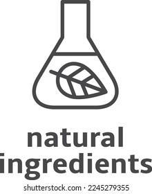 Natural ingredients label. No chemical product icon