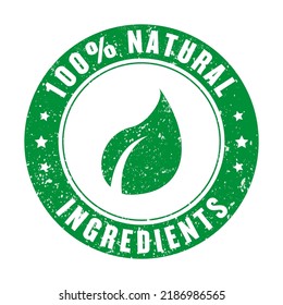 Natural Ingredients Stamp, Green Color