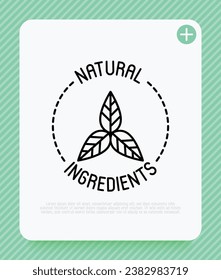 Natural ingredients symbol. Thin line icon for package of organic product. Modern vector illustration.