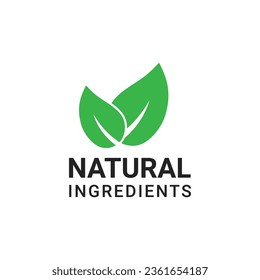 Natural ingredients vector label, stamp