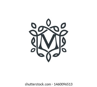 Natural initial  minimalist elegant logo