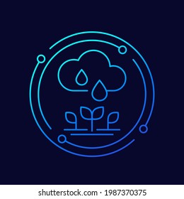 natural irrigation line icon, vector