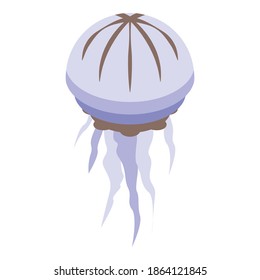 Natural jellyfish icon. Isometric of natural jellyfish vector icon for web design isolated on white background