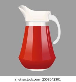 Natural juice icon design with tomato juice or Jug of Fresh Cherry Juice in glass jug. Eps 10. 