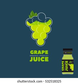 Natural Juice logo. Grape Packaging design. Label. 