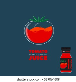Natural Juice Logo. Tomato Packaging Design. Label.