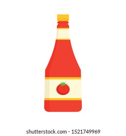 Natural ketchup bottle icon. Flat illustration of natural ketchup bottle vector icon for web design