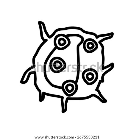 Natural Killer Cell Icon Line Vector Illustration