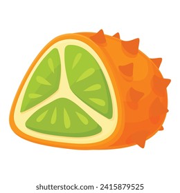 Natural kiwano icon cartoon vector. White green plant. Farm organic juice