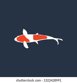 Natural koi fish icon, pet. vector