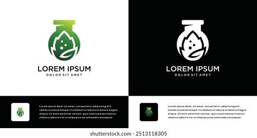 natürliche Labor-Logo-Design-Vorlage.Kreatives Symbol für Wissenschaft und Medizin,Natur Blatt Labor-Logo-Vorlage	