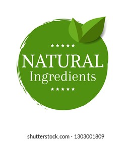Etiqueta Natural Aislada Con Malla De Gradiente, Ilustración De Vectores
