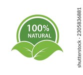 Natural Label Isolated , Vector Illustration