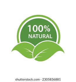 Natural Label Isolated , Vector Illustration