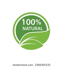 Natural Label Isolated , Vector Illustration