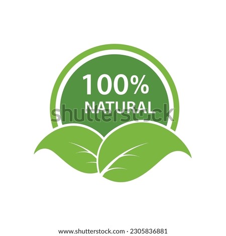 Natural Label Isolated , Vector Illustration