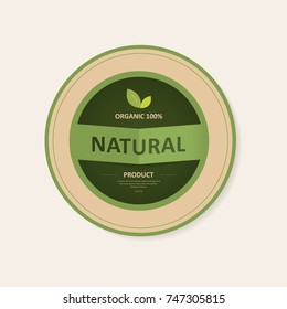 natural label and organic banner green color with  paper kraft. vintage labels and badges design.