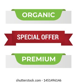 natural label and organic label green color and leather. vintage banner and badges design.