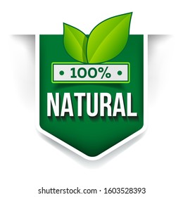 Natural label or ribbon on a white background

