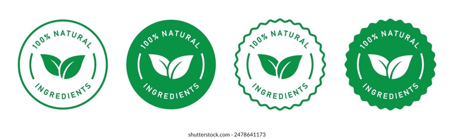 Natural label set icon, vector illustration