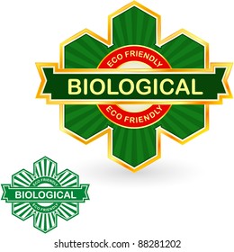 Natural label. Vector illustration.