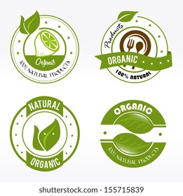 natural labels over white background vector illustration 