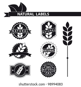 Natural labels vector set