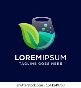 Natural laboratory concept logo premium vector