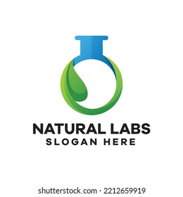 Diseño del logotipo gradiente de los laboratorios naturales